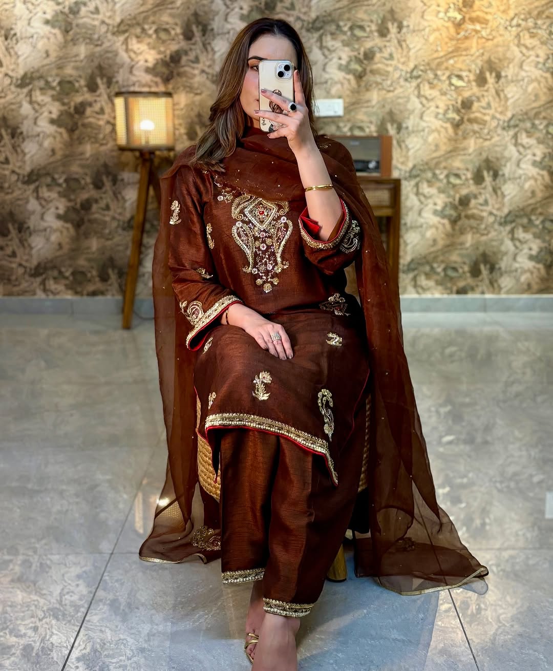 Pure Organza Unstitched Suit with Dabka & Zardosi Handwork