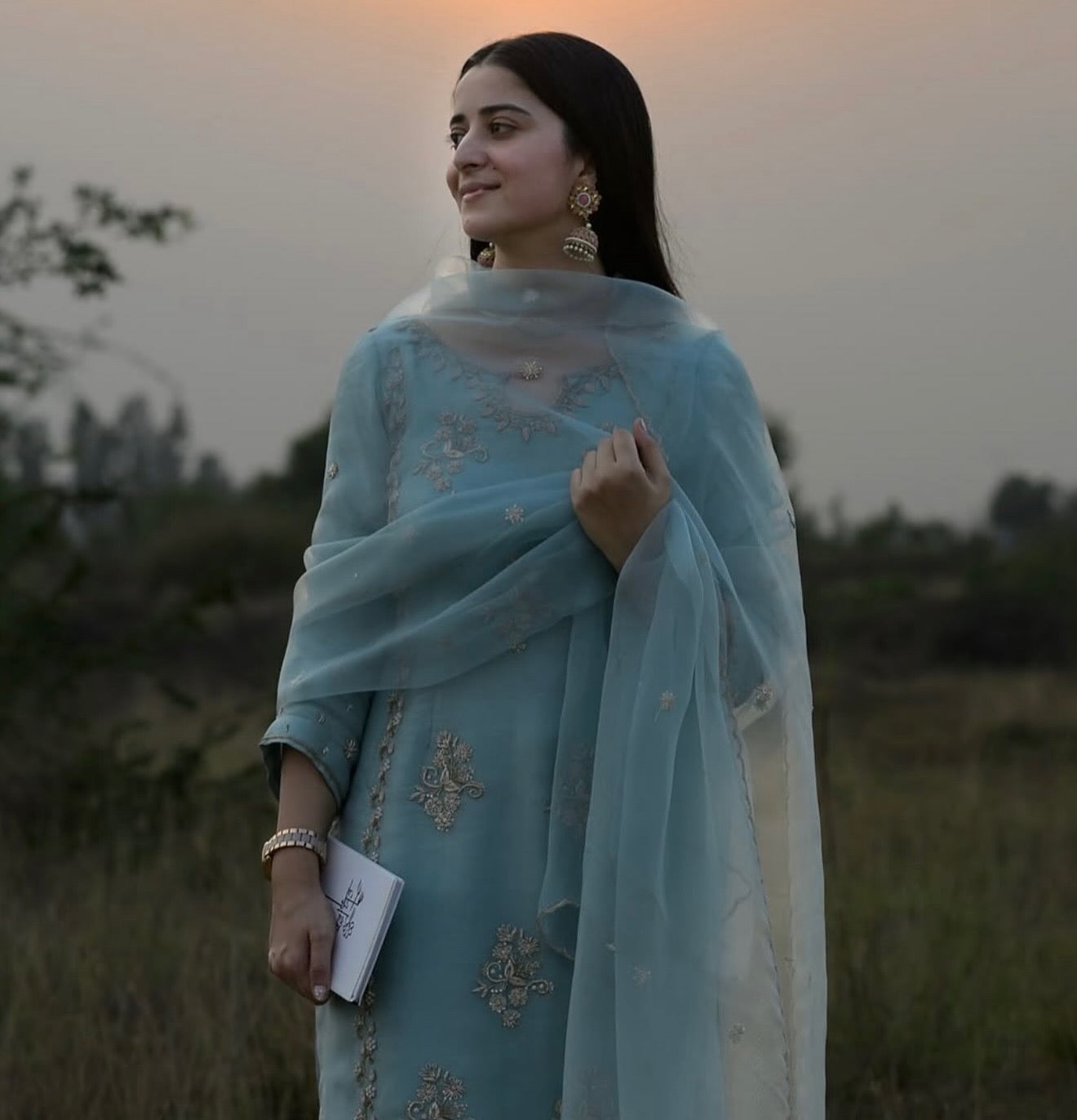 Pure Organza Original Hand Work Model Unstitched Suit