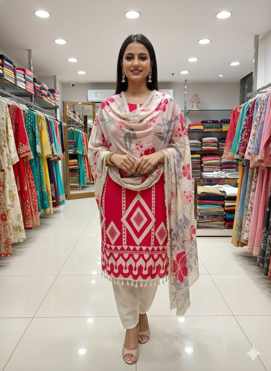 Pure Musleen Unstitched Suit