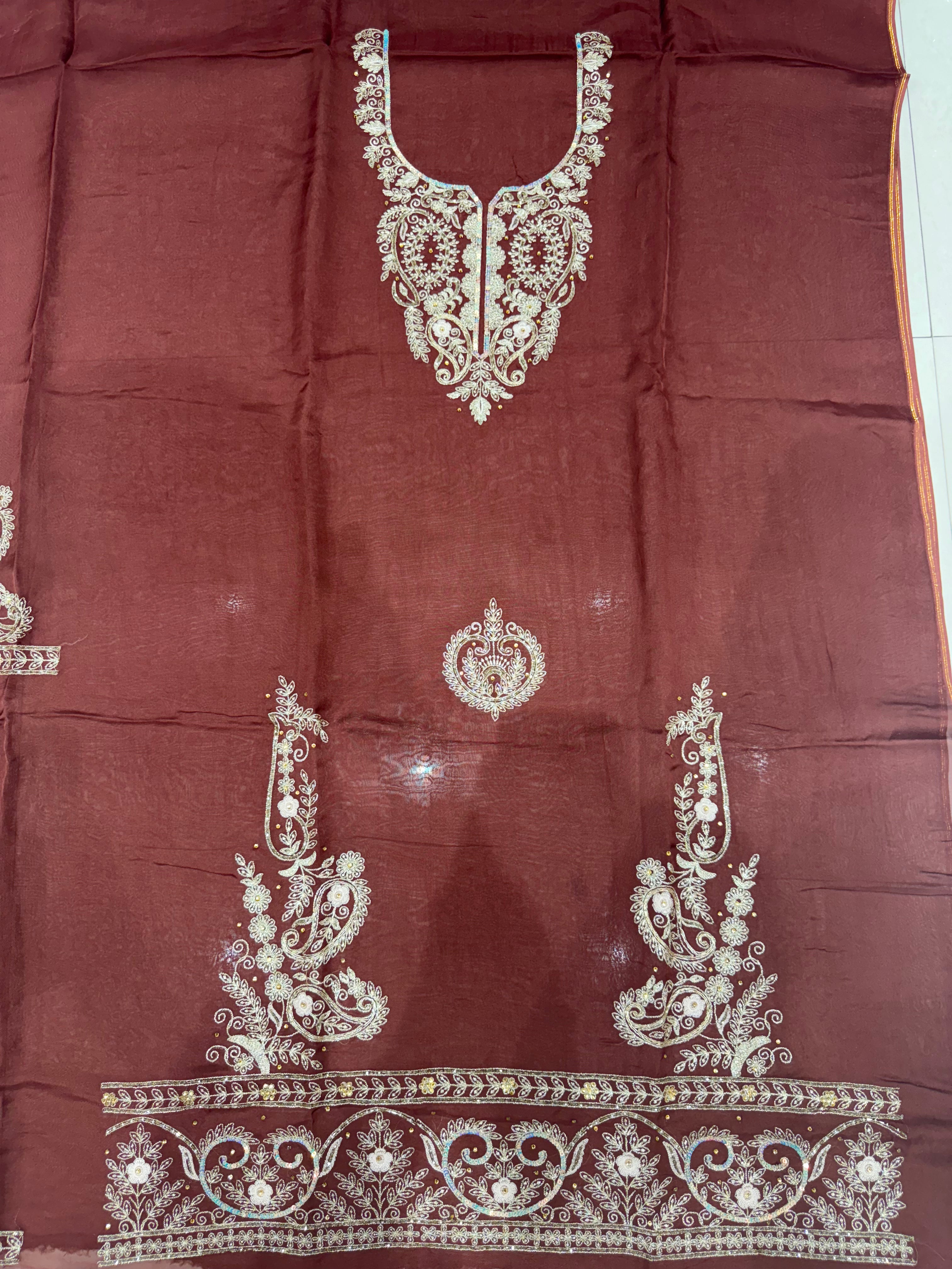 Pure Organza Designer Unstitched Suit