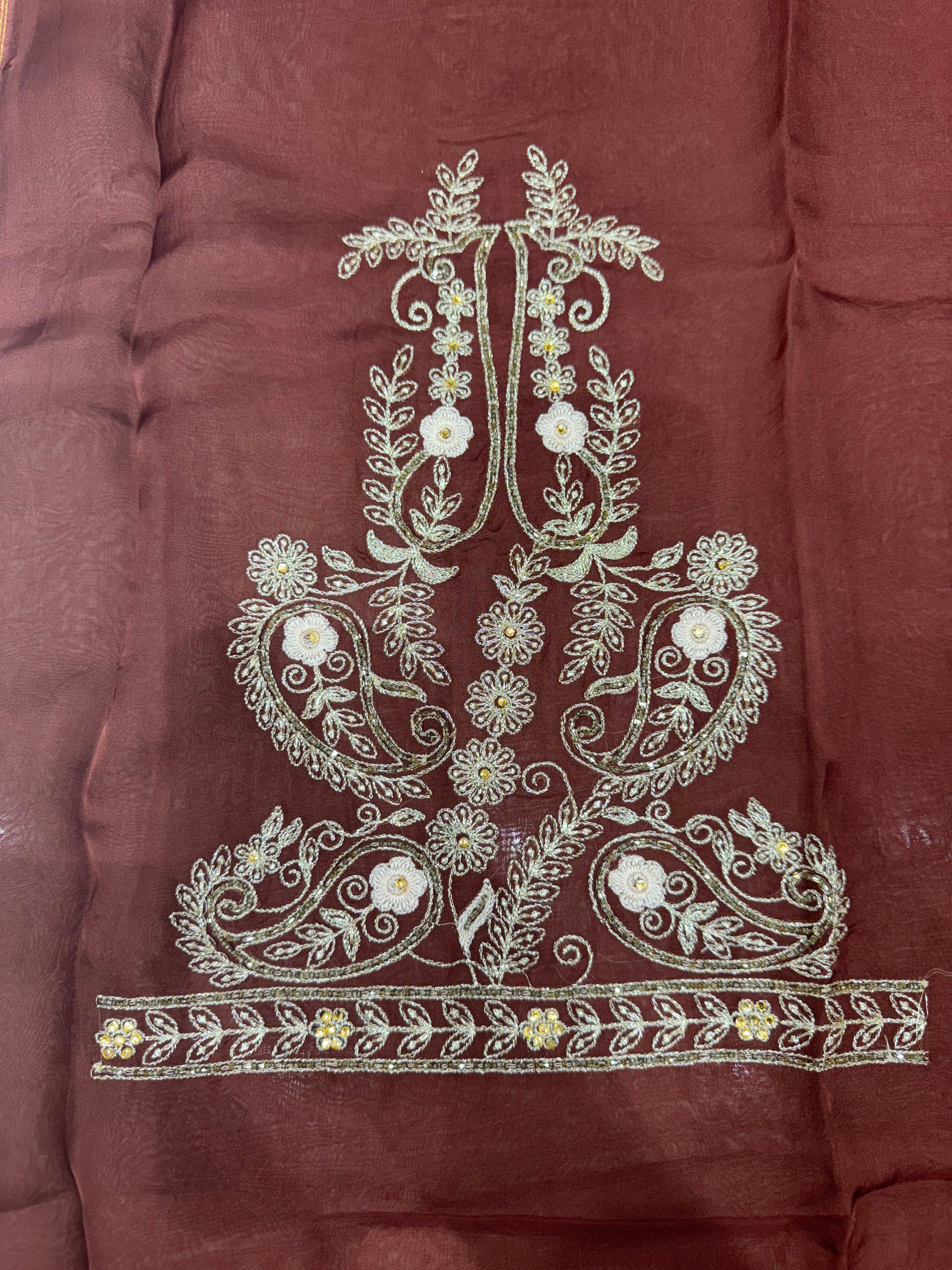 Pure Organza Designer Unstitched Suit