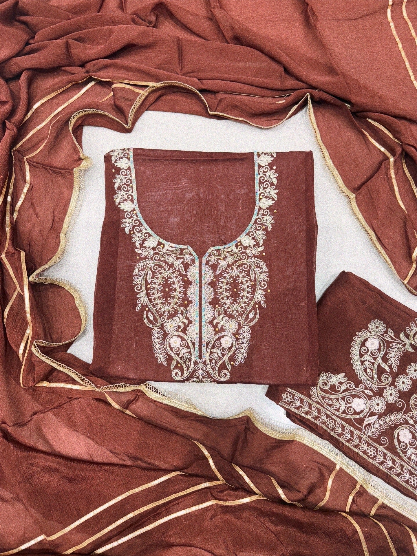 Pure Organza Designer Unstitched Suit