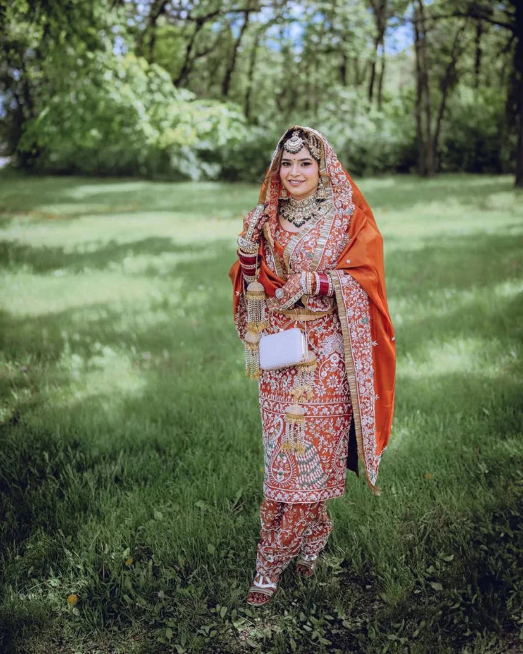 Bridal Unstitched Suit in Morni Design