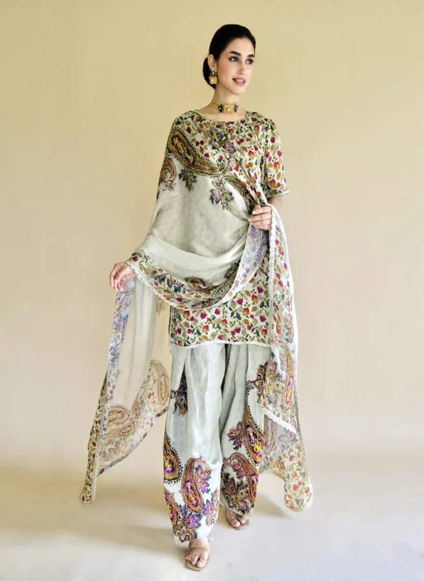 Designer Satin Organza Unstitchedd Suit