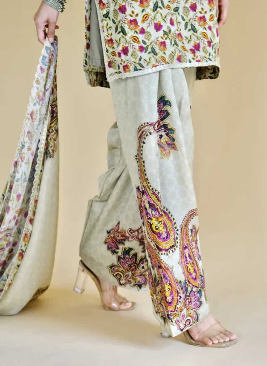 Designer Satin Organza Unstitchedd Suit