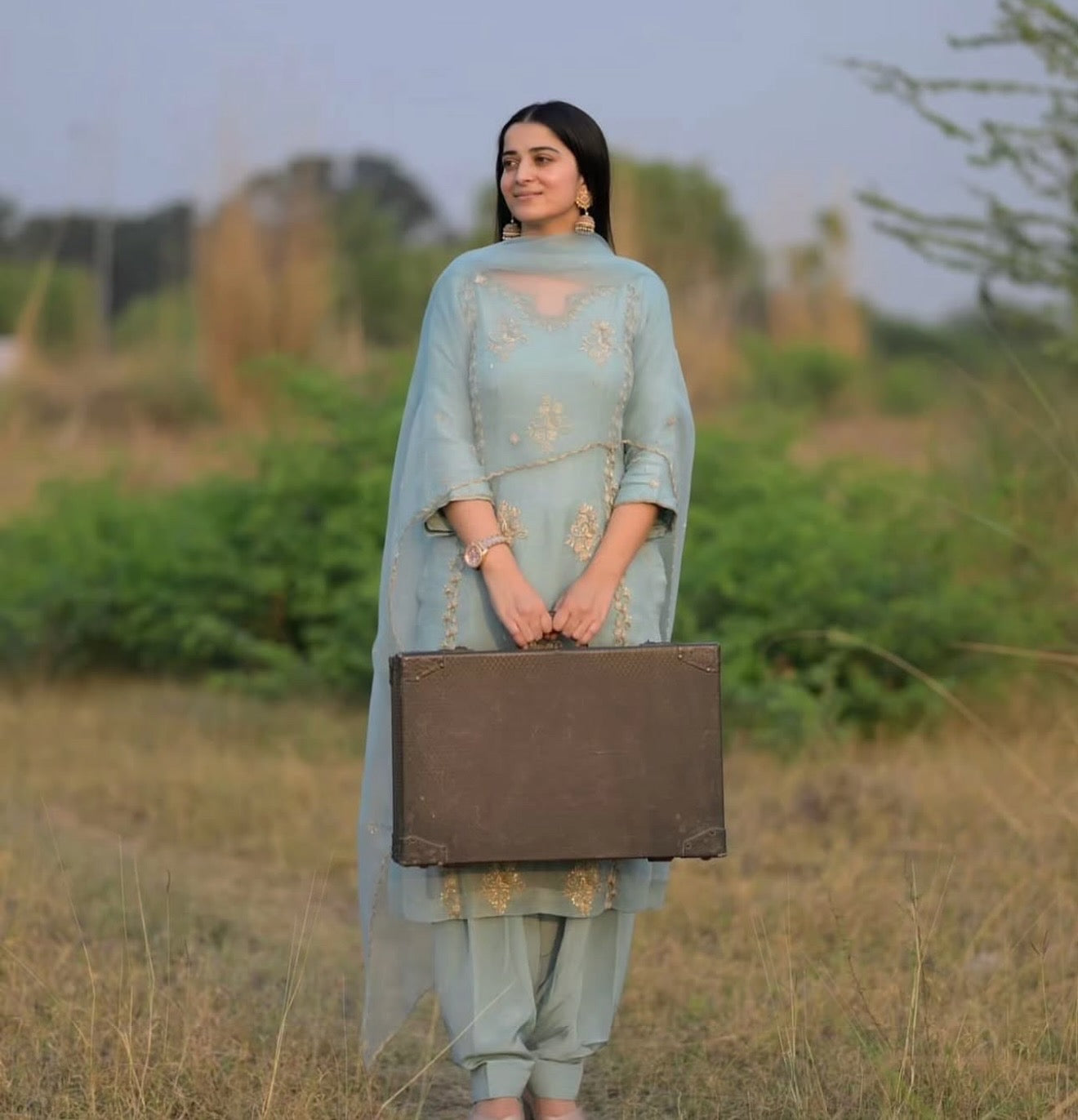 Pure Organza Original Hand Work Model Unstitched Suit