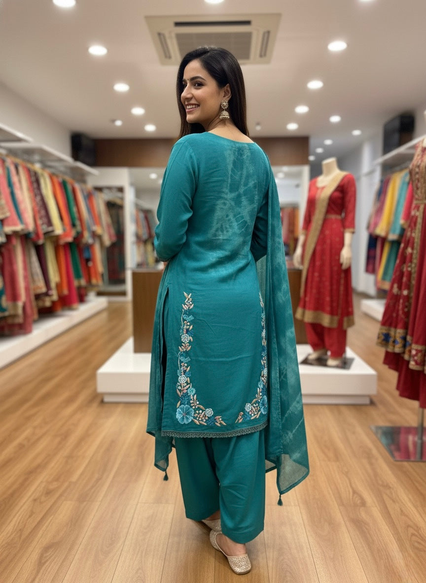 Front Back Designer Unstitched Suit