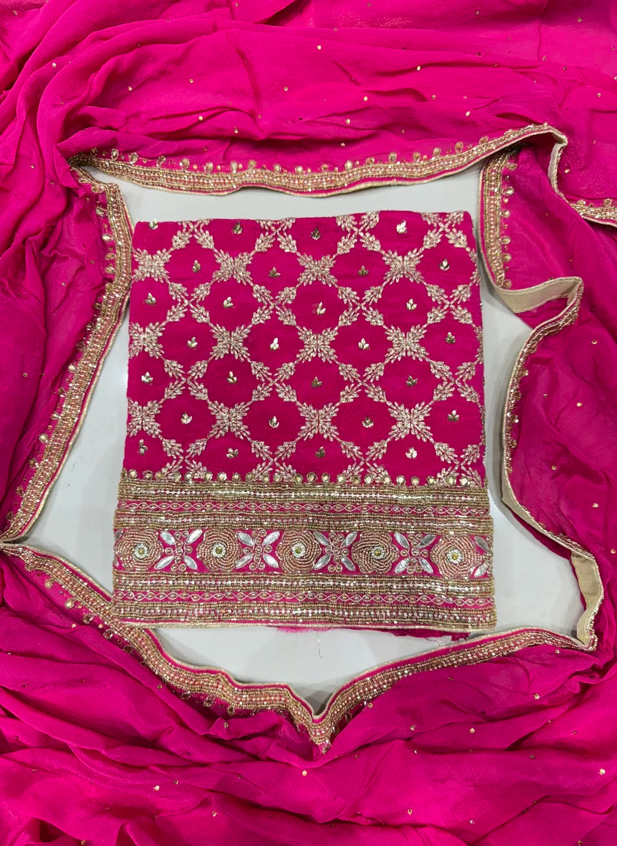 Lucknow Heavy Silk Unstitched Suits
