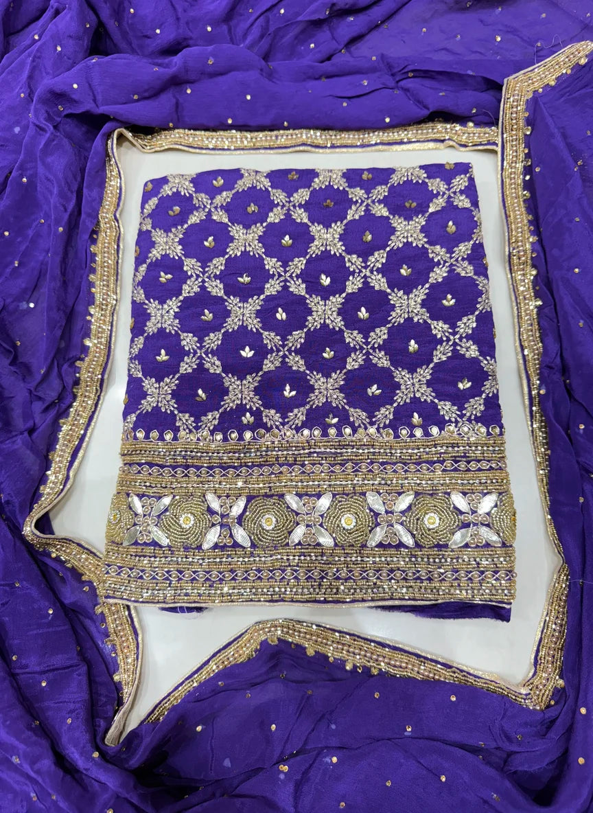 Lucknow Heavy Silk Unstitched Suits