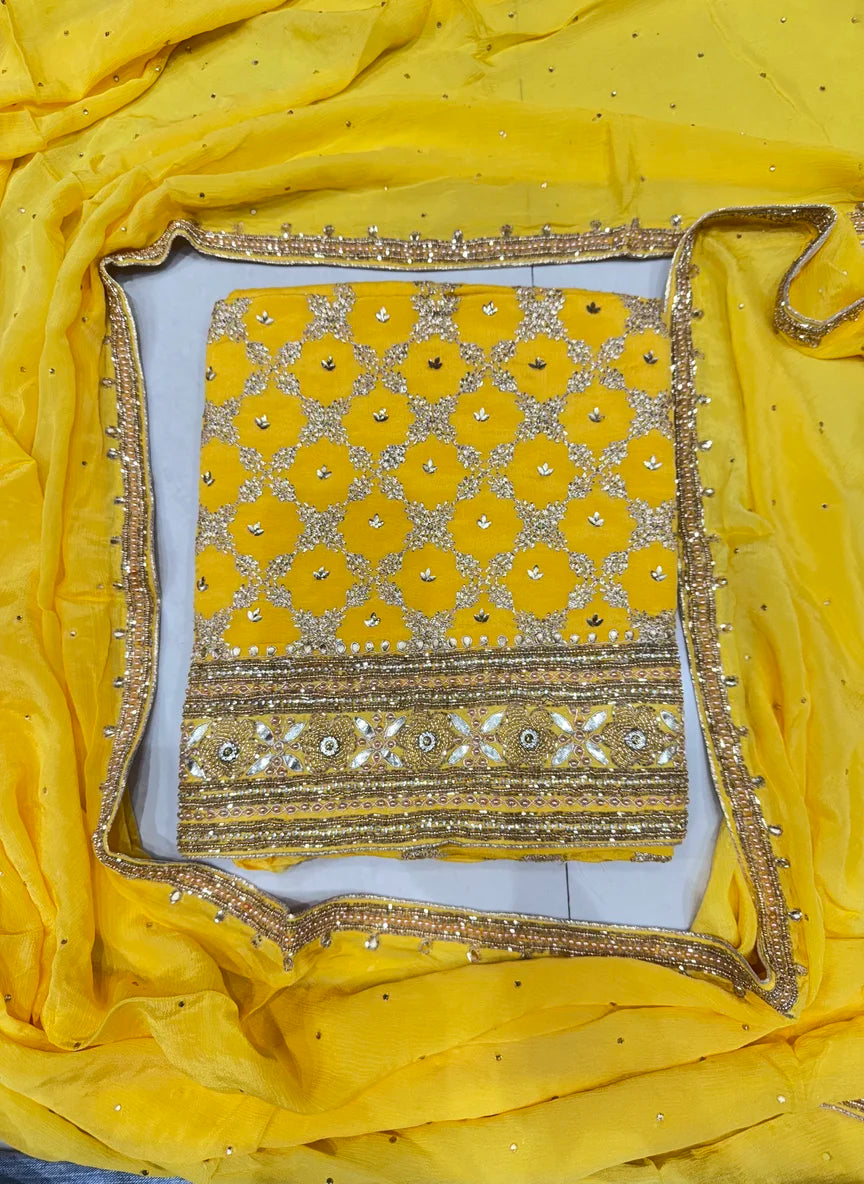 Lucknow Heavy Silk Unstitched Suits