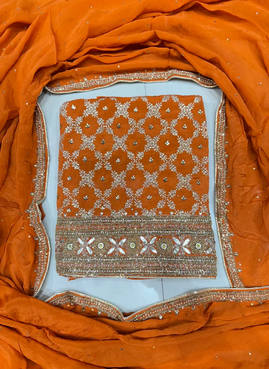 Lucknow Heavy Silk Unstitched Suits