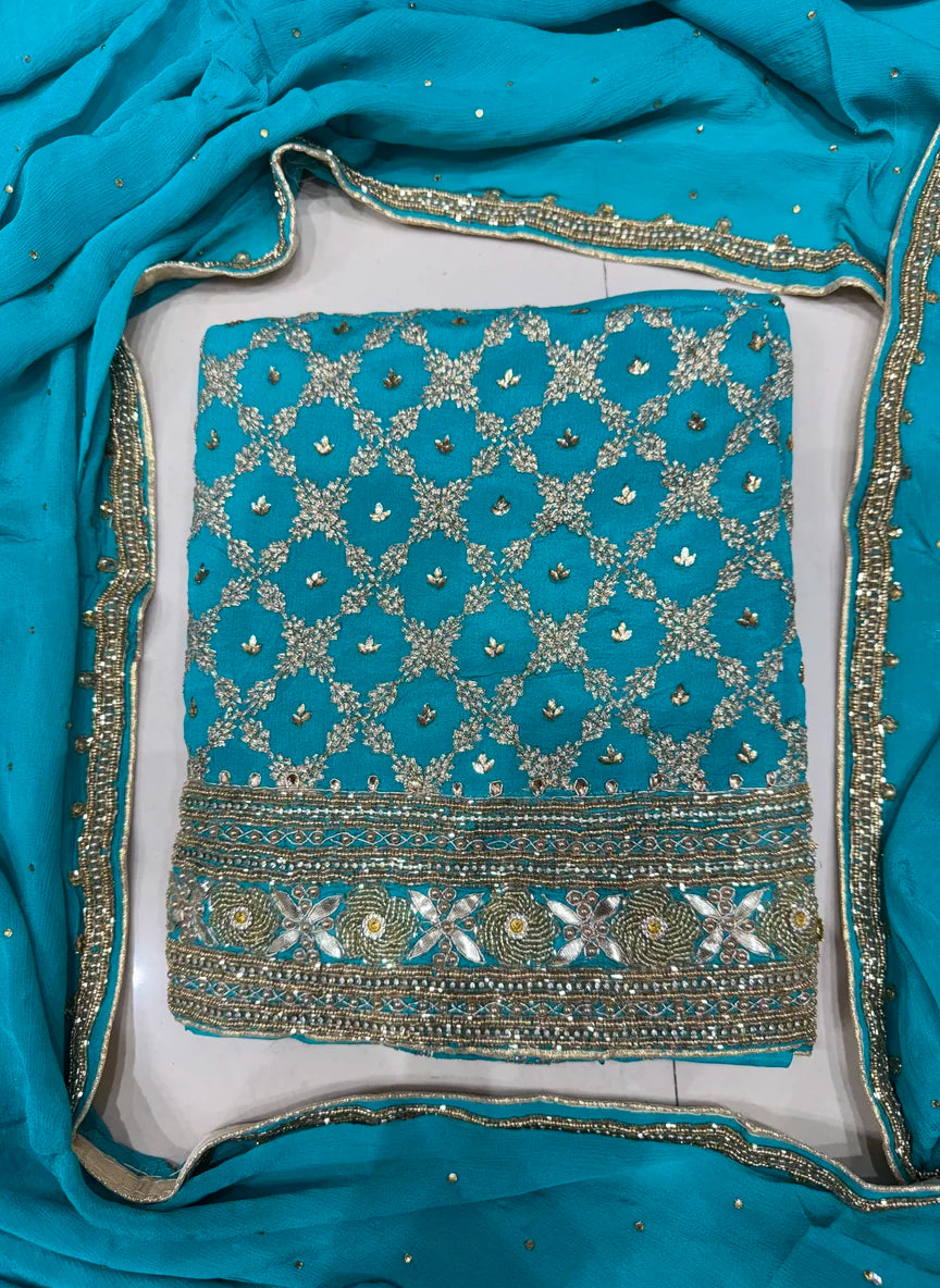 Lucknow Heavy Silk Unstitched Suits