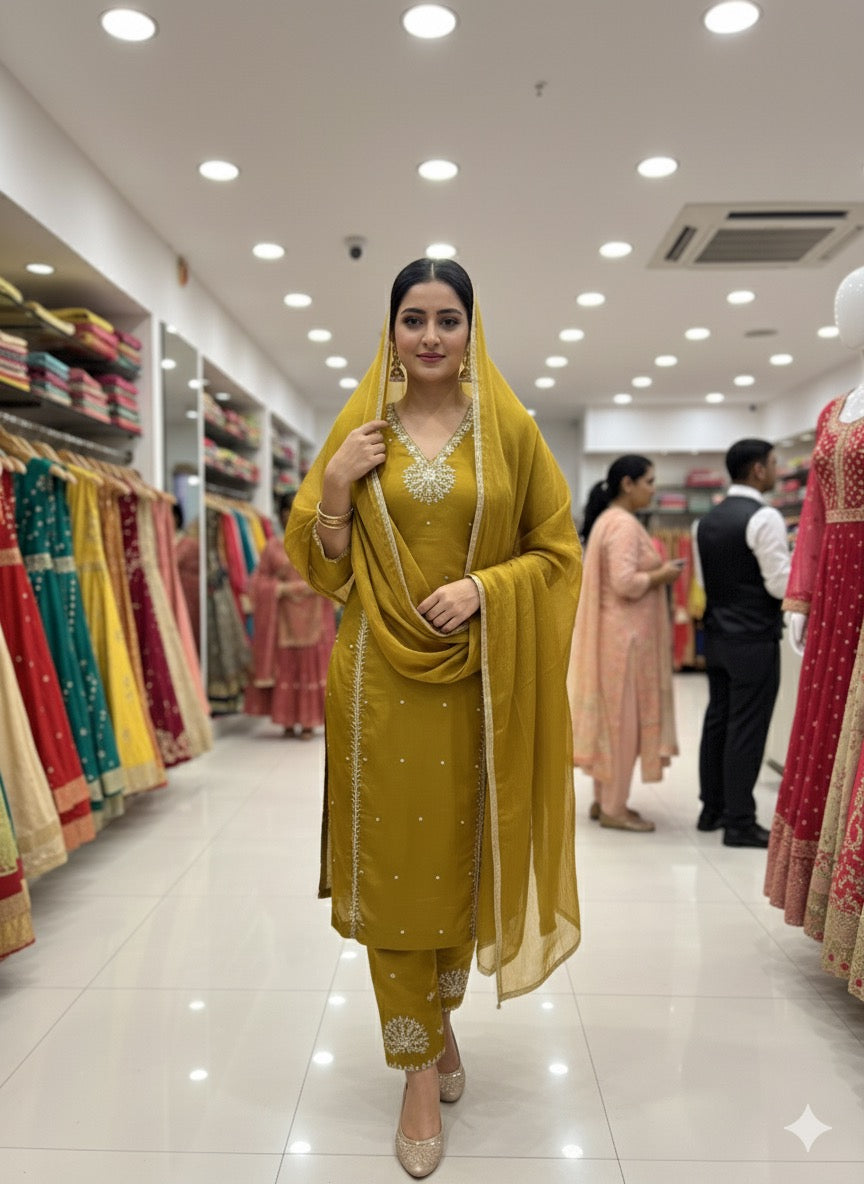 Pure Organza Designer Unstitched Suit