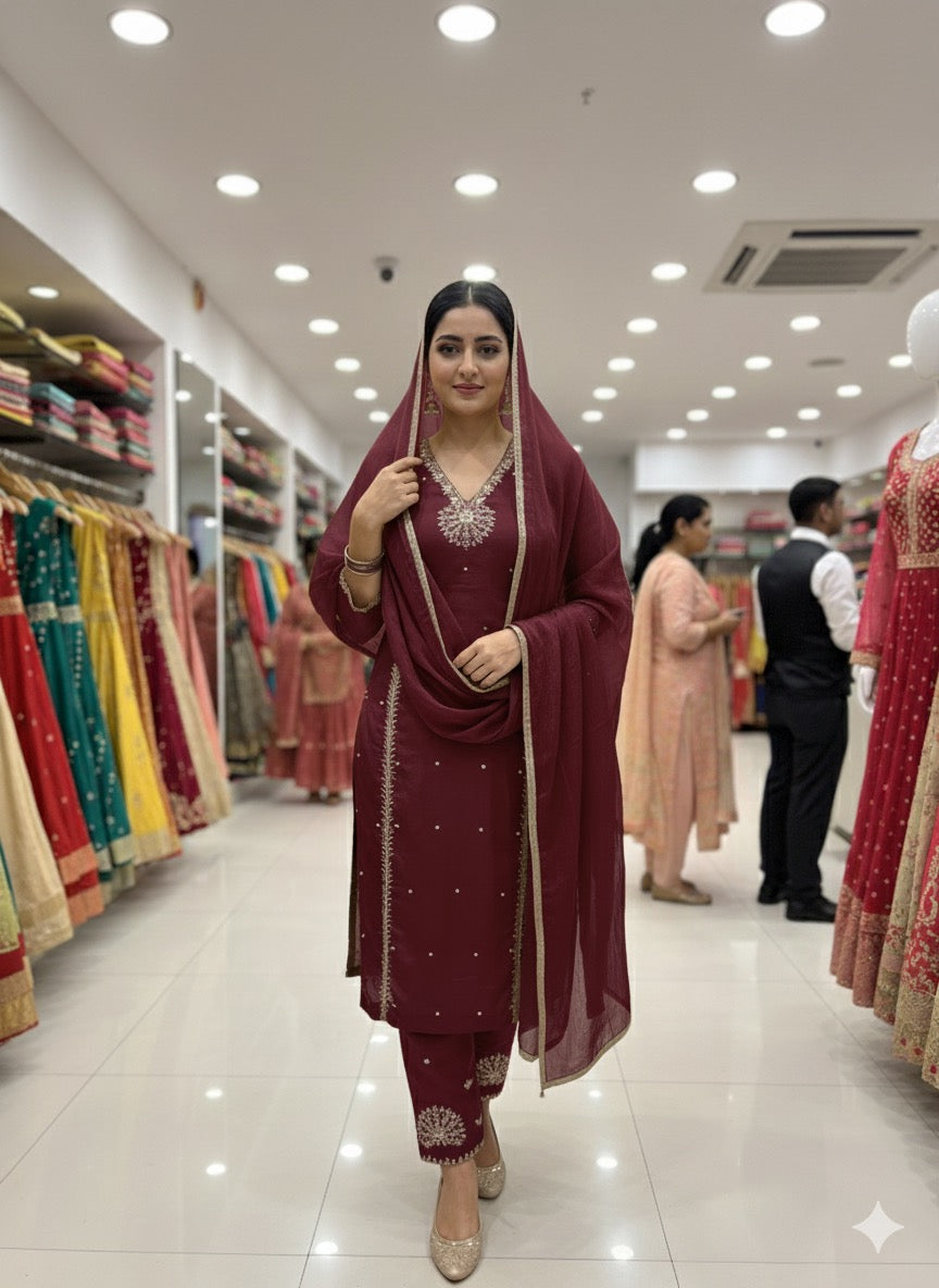 Pure Organza Designer Unstitched Suit