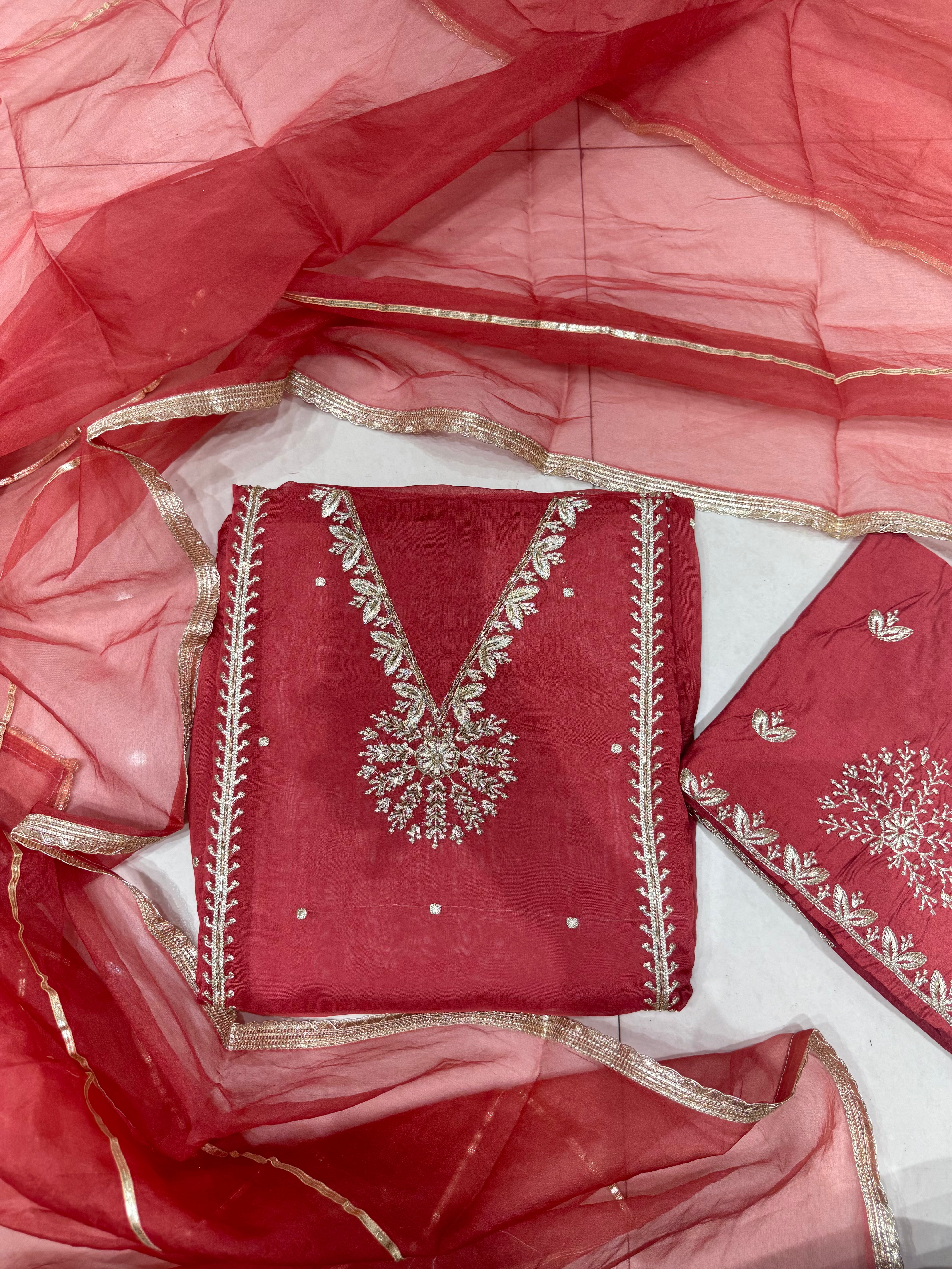 Pure Organza Designer Unstitched Suit