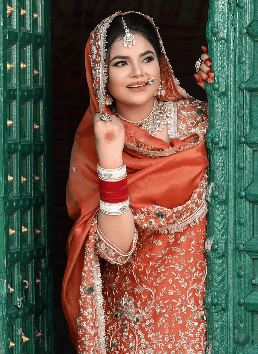 Bridal Unstitched Suit in Morni Design