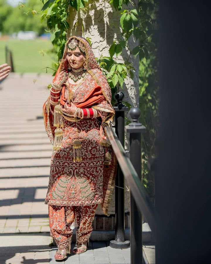 Bridal Unstitched Suit in Morni Design