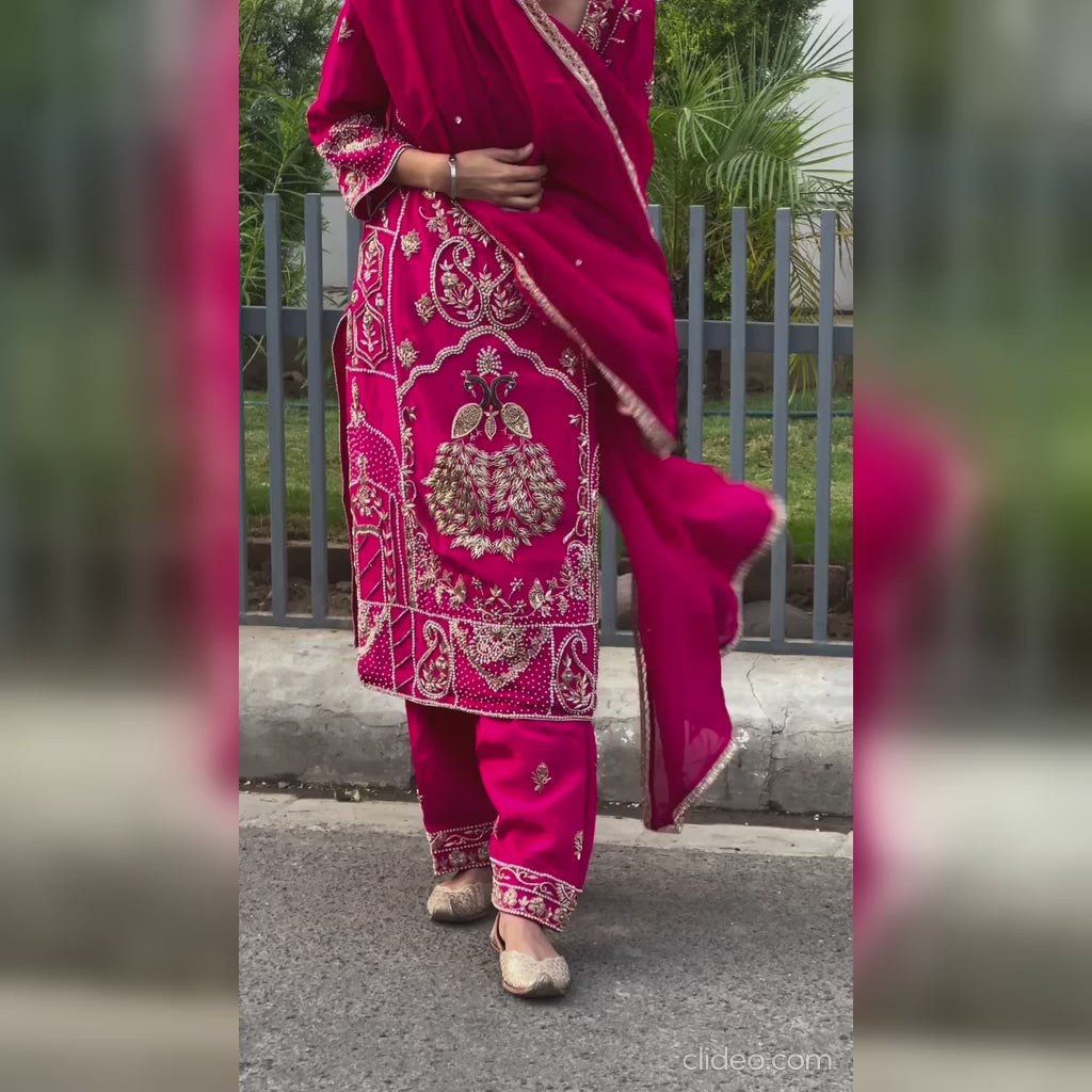 Designer Morni Styled Silk Unstitched Suit