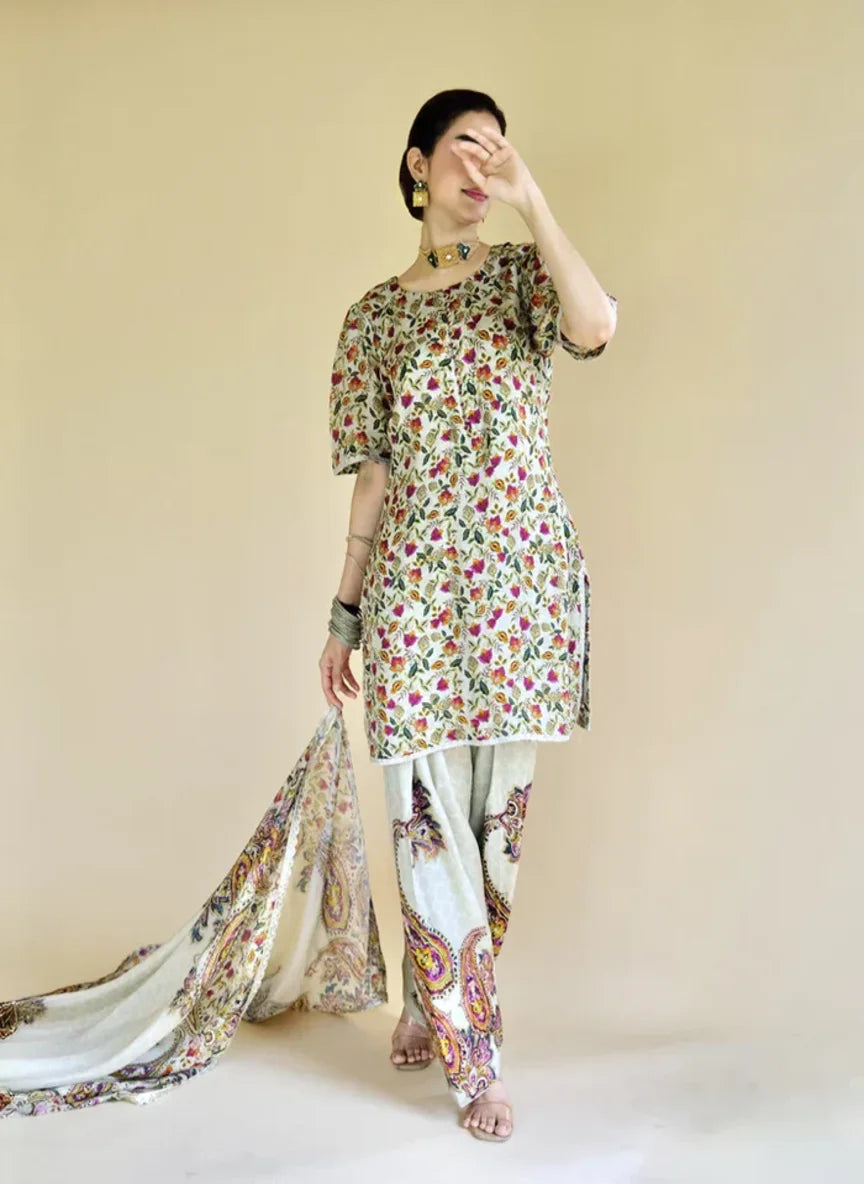 Designer Satin Organza Unstitchedd Suit